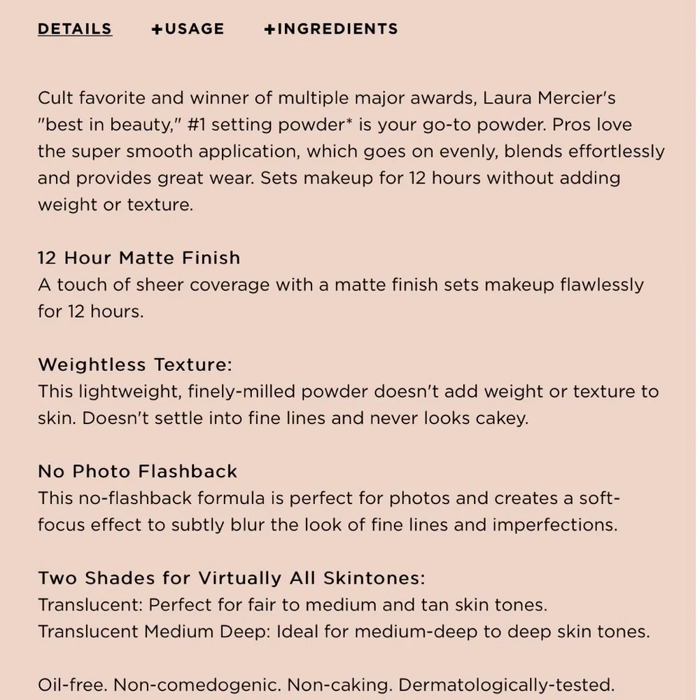 Laura Mercier Translucent Setting Powder